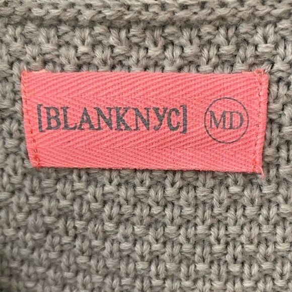 Blanc NYC Sz NWT MD Girls Gray Wool Crew Chunky Knit Pullover Sweater - Picture 7 of 7